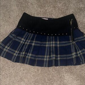 Juicy Couture Plaid Blue and Black Women's Skirt